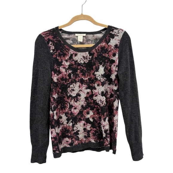 White + Warren Sweaters - White + Warren 100% Cashmere Floral Sweater Pullover Size Small